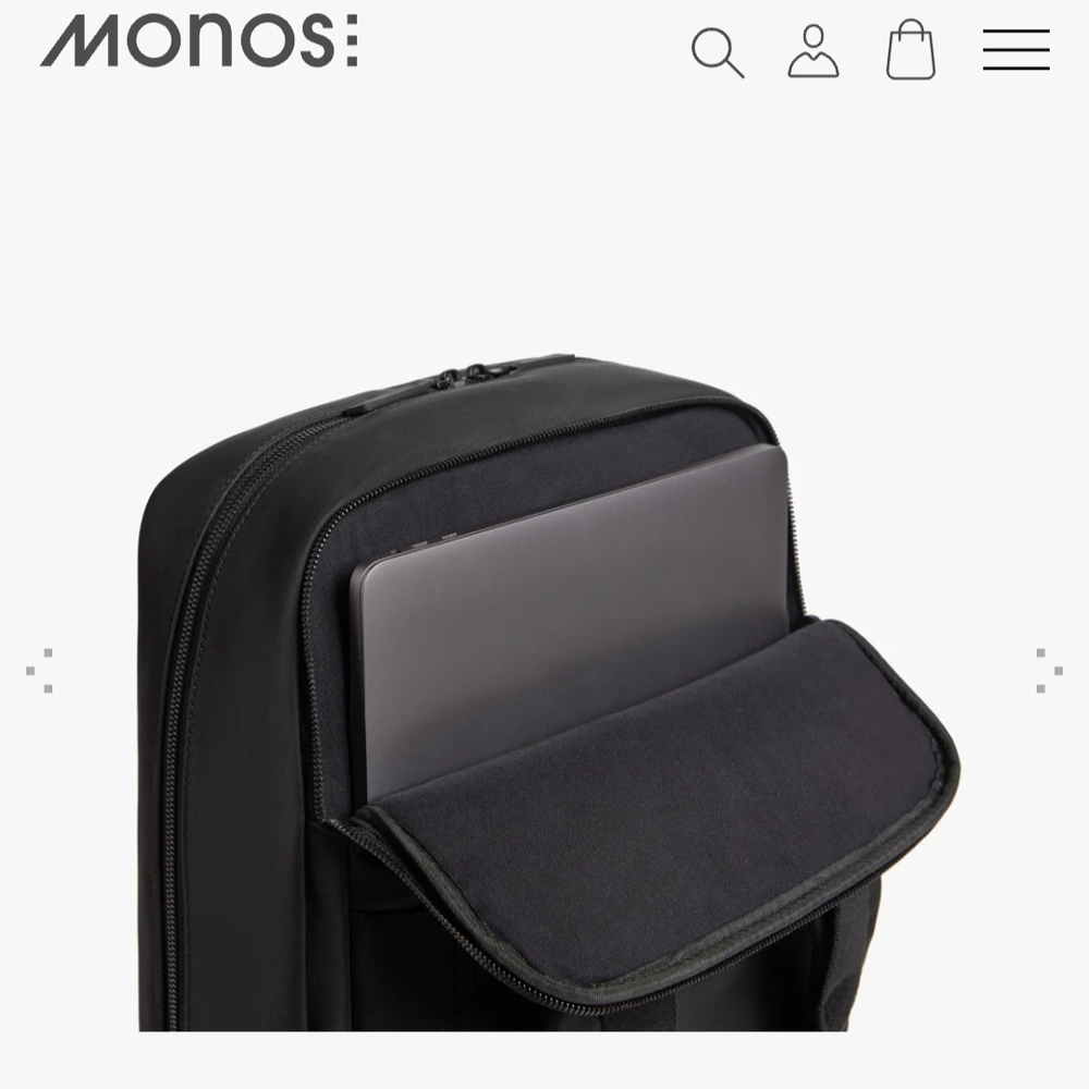 Monos Metro Backpack With Classic Kit And Metro Folio Kit In Black Nylon - Picture 4 of 16